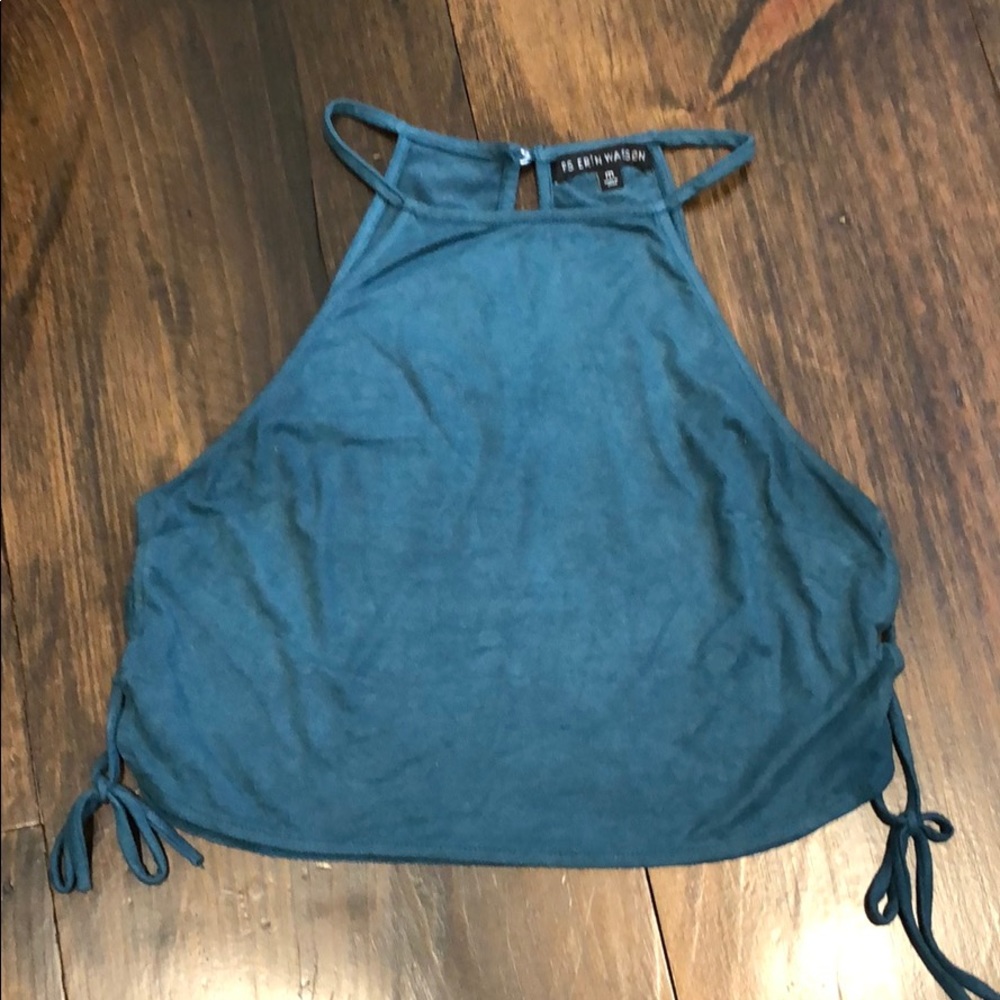Suede blue crop top